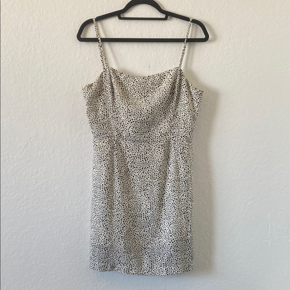 Lush White and Black Slip Mini Dress